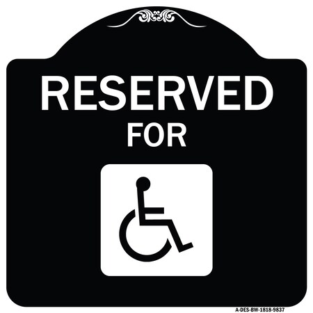 Designer Series-Graphic Handicapped Reserved Black & White